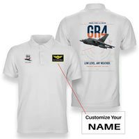 Thumbnail for Panavia Tornado GR4 design on white+name double-side polo t-shirt, double-side print