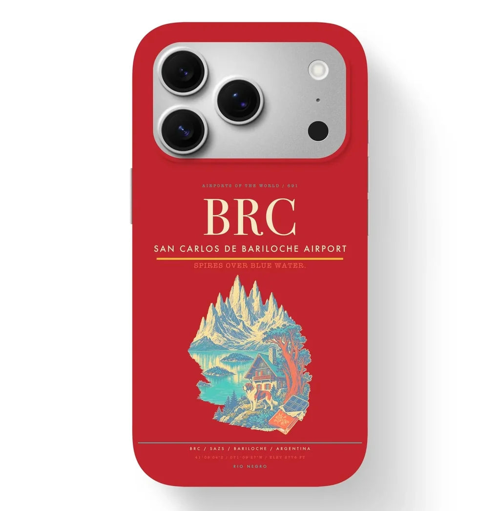 San Carlos de Bariloche Airport (BRC) design on red iPhone 17 Pro MagSafe case
