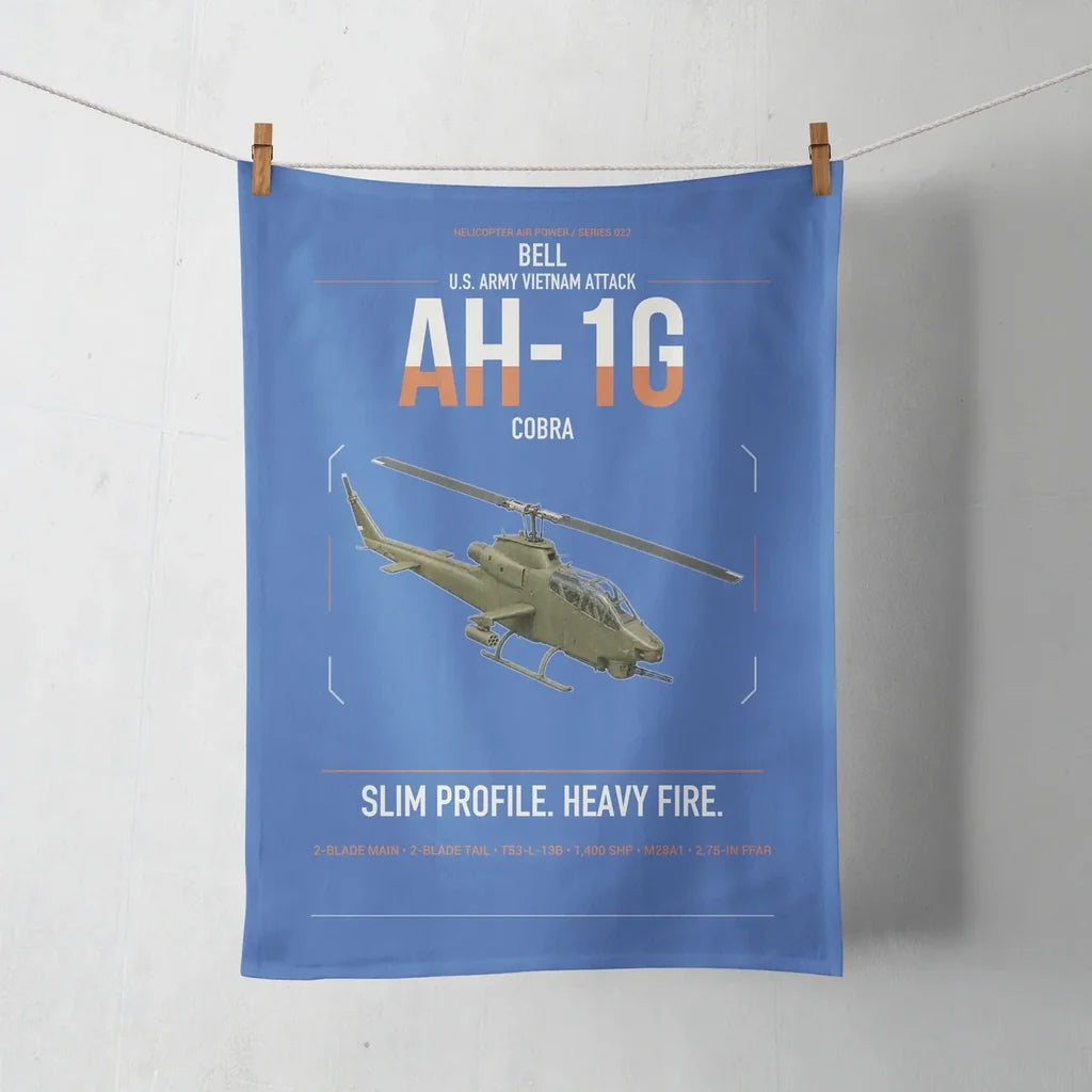 Bell AH-1G Cobra design on blue towel