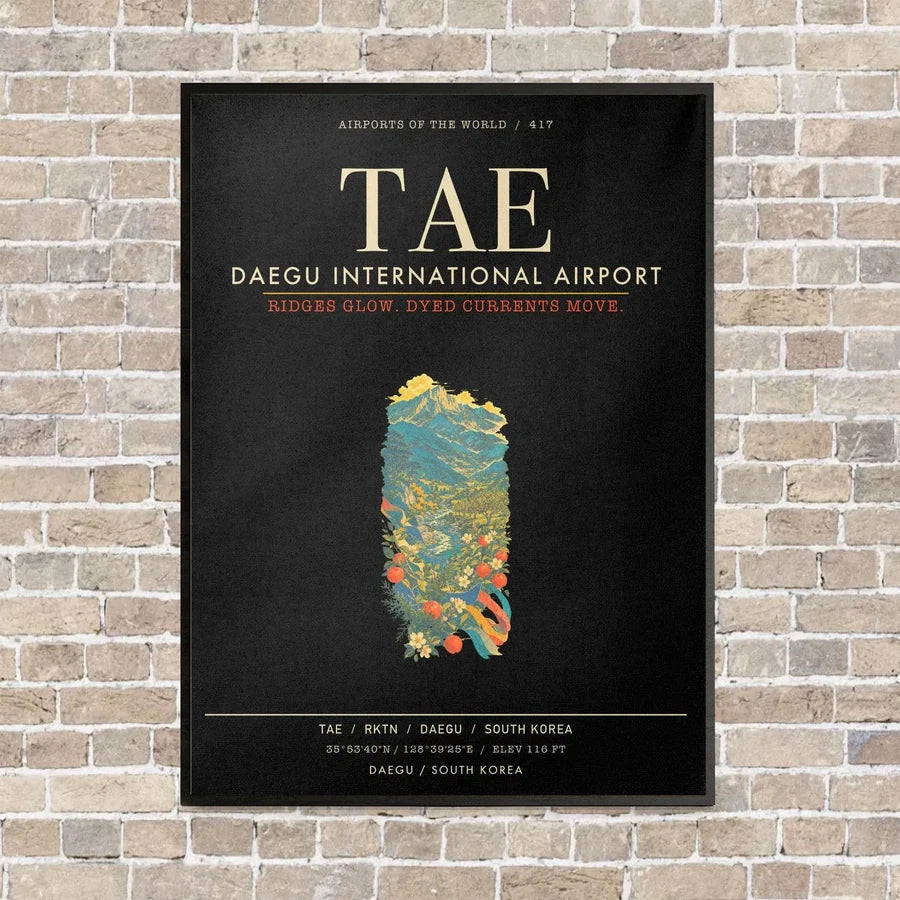 Daegu International Airport TAE - Canvas Framed - Black