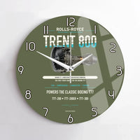 Thumbnail for TRENT 800 design on green army no frame wall clock