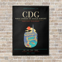 Thumbnail for Paris Charles de Gaulle Airport CDG - Canvas Framed - Black