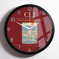Thumbnail for Avram Iancu Cluj International Airport CLJ Wall-Clock Framed - Dark Red