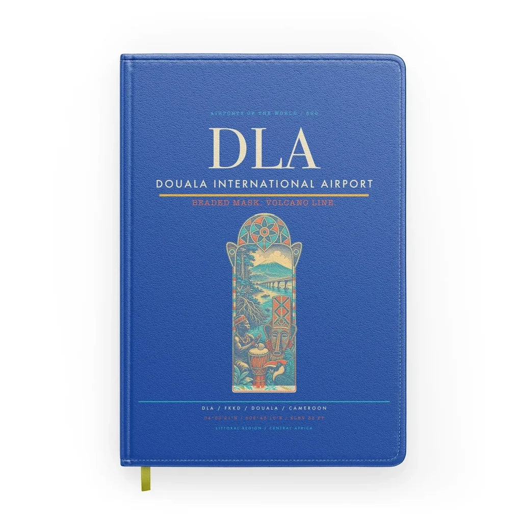 Douala International Airport (DLA) design on blue notebook