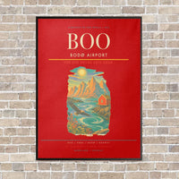 Thumbnail for Bodø Airport BOO - Canvas Framed - Red