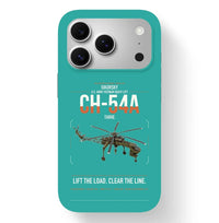 Thumbnail for Sikorsky CH-54A Tarhe design on turquoise magsafe iphone case, for iPhone 17 Pro