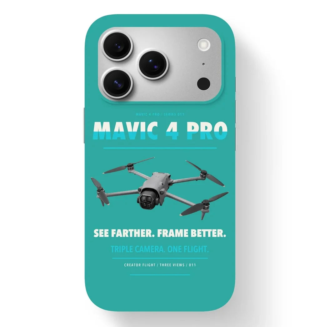 DJI Mavic 4 Pro Case design on turquoise iphone case
