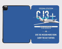 Thumbnail for Cessna Citation CJ3+ design on blue ipad tablet case