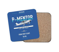 Thumbnail for Tecnam P-Mentor design on blue 1 piece coaster