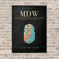 Thumbnail for Chicago Midway International Airport MDW - Canvas Framed - Black