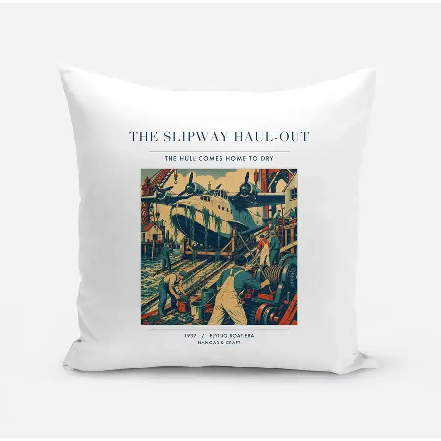 VINTAGE G4440 - The Slipway Haul-Out - Designed Pillows design on white