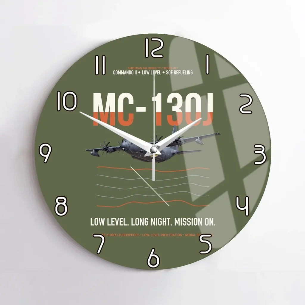 MC-130J COMMANDO II design on green army no frame wall clock