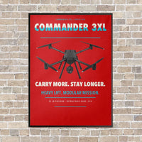 Thumbnail for Draganfly Commander 3XL vertical canvas print - framed - red background