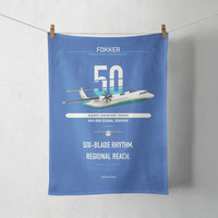Thumbnail for Fokker 50 design on blue towel