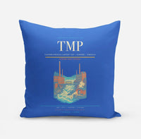 Thumbnail for Tampere-Pirkkala Airport (TMP) design on blue pillow