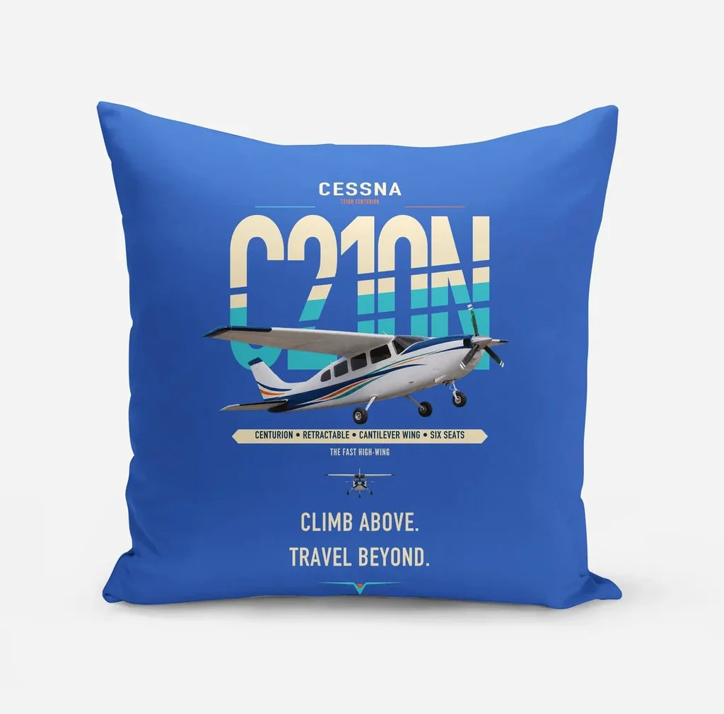 Cessna T210N Centurion design on blue pillow