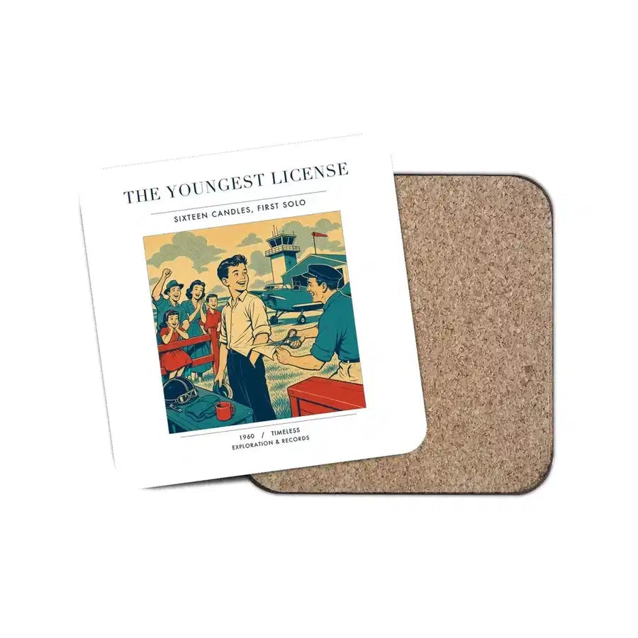 The Youngest License - Designed Coasters design on white 1-piece