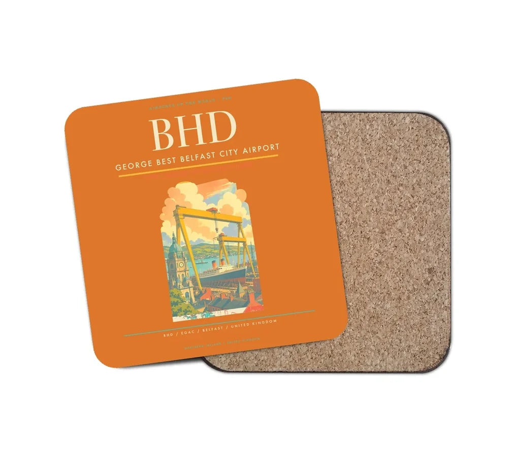 George Best Belfast City Airport BHD Coaster 1-Piece - Orange