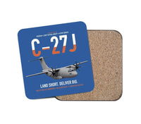 Thumbnail for C-27J Spartan design on blue 1 piece coaster