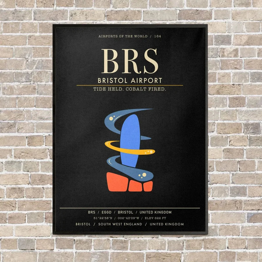 Bristol Airport BRS - Canvas Framed - Black
