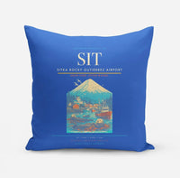 Thumbnail for Sitka Rocky Gutierrez Airport (SIT) design on blue pillow