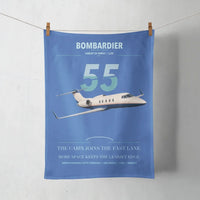 Thumbnail for Bombardier Learjet 55 design on blue towel
