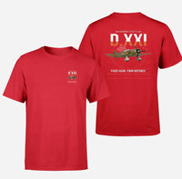 Thumbnail for Fokker D.XXI — Dutch LVA aircraft 221 design on red t-shirt, double-side print