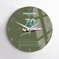 Thumbnail for Bombardier Learjet 70 design on green army no frame wall clock