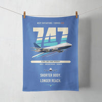 Thumbnail for Boeing 747SP design on blue towel