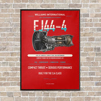 Thumbnail for FJ44-4 vertical canvas print - framed - red background