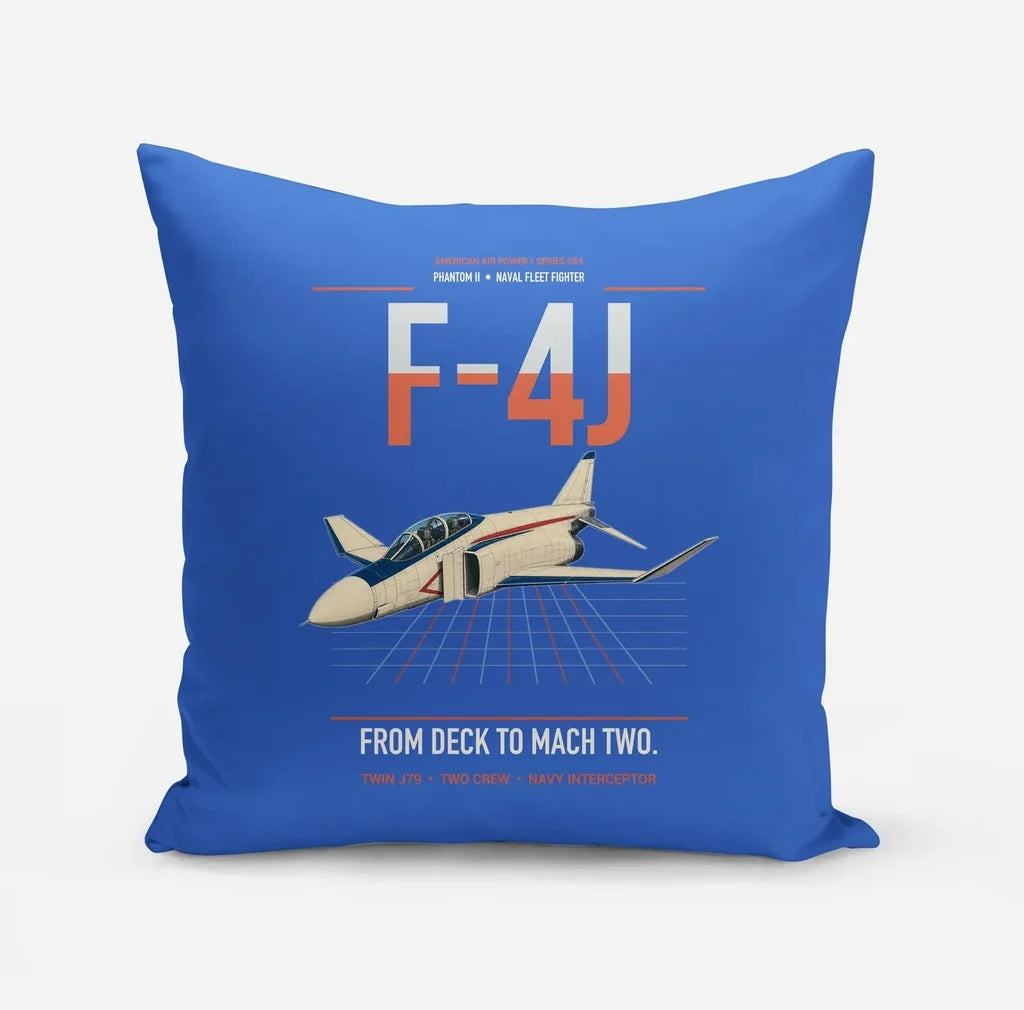 F-4J Phantom II design on blue pillow