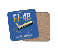 Thumbnail for FJ-4B Fury design on blue 1 piece coaster
