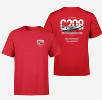 Thumbnail for Cessna 208 Caravan design on red t-shirt, double-side print