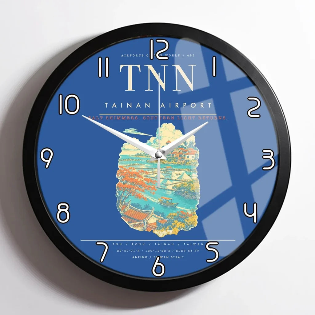 Tainan Airport TNN Wall-Clock Framed - Blue