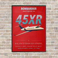 Thumbnail for Bombardier Learjet 45XR vertical canvas print - framed - red background