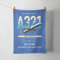 Thumbnail for Airbus A321 design on blue towel