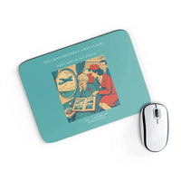 Thumbnail for VINTAGE G4423 - The Grandmother's First Flight - Designed Mouse Pads design on turquoise rectangle