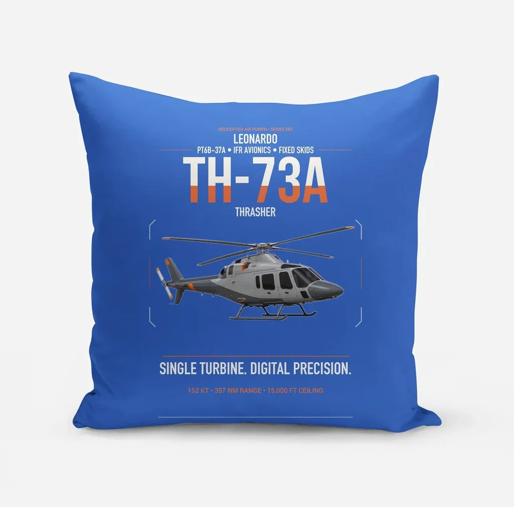 Leonardo TH-73A Thrasher design on blue pillow