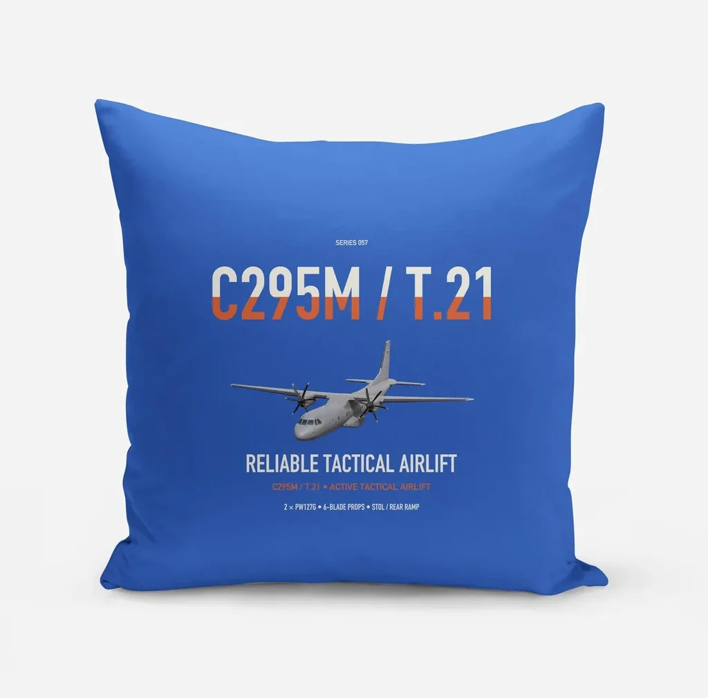 Airbus C295M T.21 design on blue pillow
