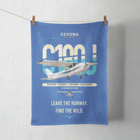 Thumbnail for Cessna 180J Skywagon design on blue towel