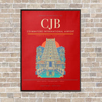 Thumbnail for Coimbatore International Airport CJB - Canvas Framed - Red