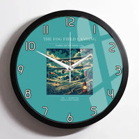 Thumbnail for VINTAGE G4150 - The Fog Field Landing - Designed Wall Clocks design on turquoise framed