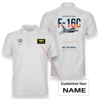 Thumbnail for F-16C FIGHTING FALCON design on white polo with custom name badge