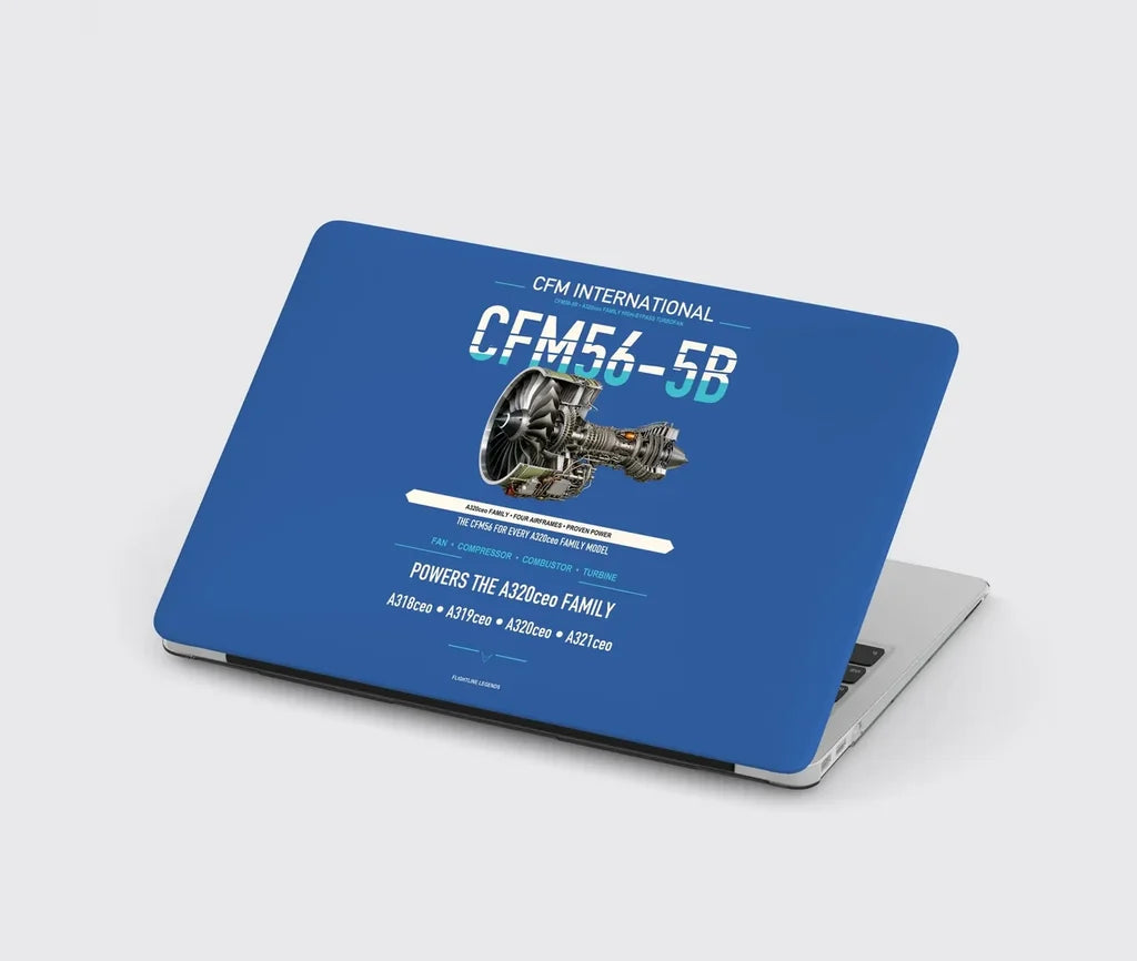 CFM56-5B design on blue MacBook case
