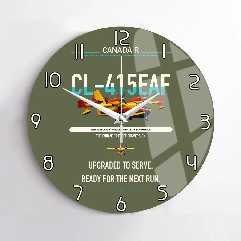 Canadair CL-415EAF design on green army no frame wall clock