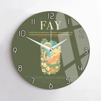 Thumbnail for Fayetteville Regional Airport (Grannis Field) (FAY) design on green army no frame wall clock