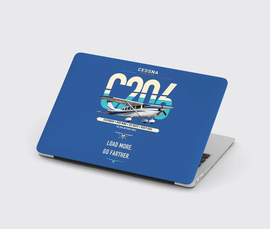 Cessna 206 Stationair design on blue MacBook case