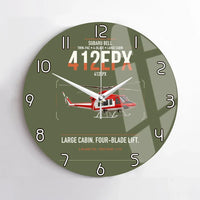 Thumbnail for SUBARU Bell 412EPX design on green army no frame wall clock