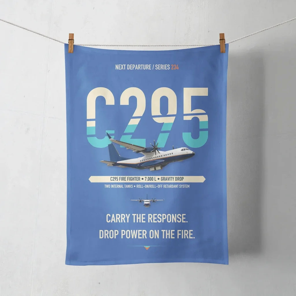 Airbus C295 Firefighter design on blue towel