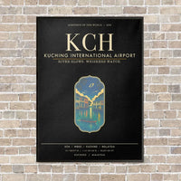 Thumbnail for Kuching International Airport KCH - Canvas Framed - Black